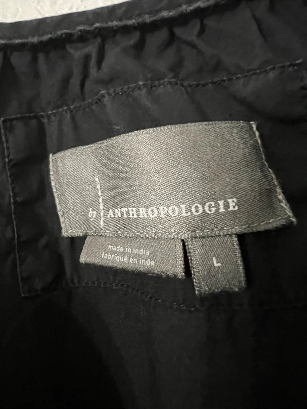 Anthropologie Black V-Neck Smocked Waist Tiered Mini Dress - Picture 4 of 7